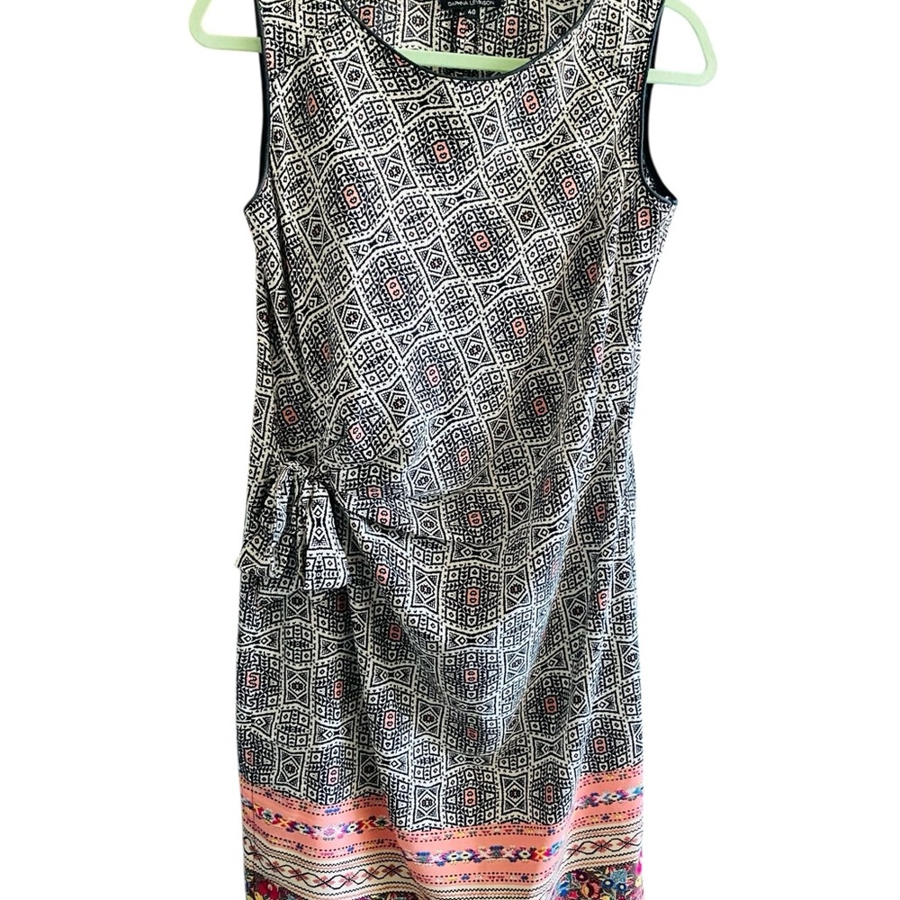 Daphna Levinson Geometric Flower Woman’s Sleeveless Mini Dress Black and Pink - Picture 7 of 12